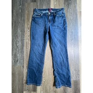 D'mode Bootcut Jeans Womens 15 Blue Rhinestone Cross Embellished Western Bling